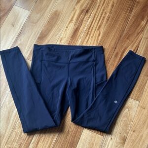 lululemon athletica Navy High-Rise Leggings with Small Logo